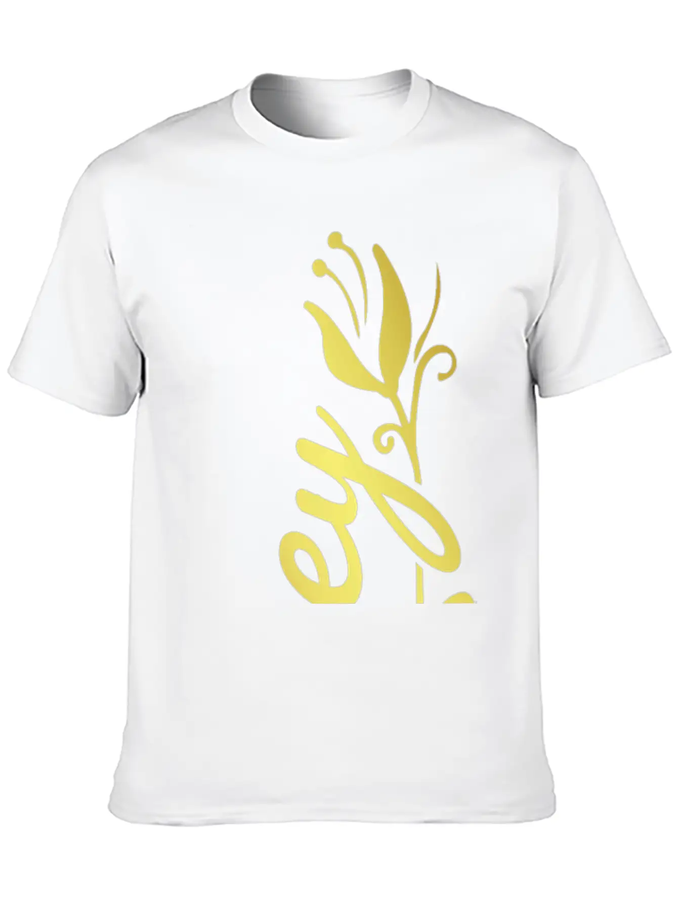 Zoey Name Faux Gold Tulip Flourish Stylish Everyday T-Shirt – Unisex Basic Cotton Tee