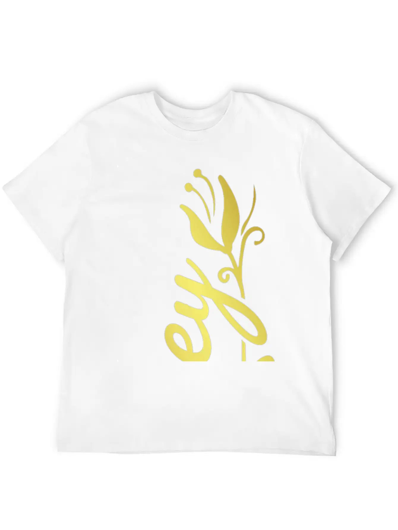 Zoey Name Faux Gold Tulip Flourish Stylish Everyday T-Shirt – Unisex Basic Cotton Tee