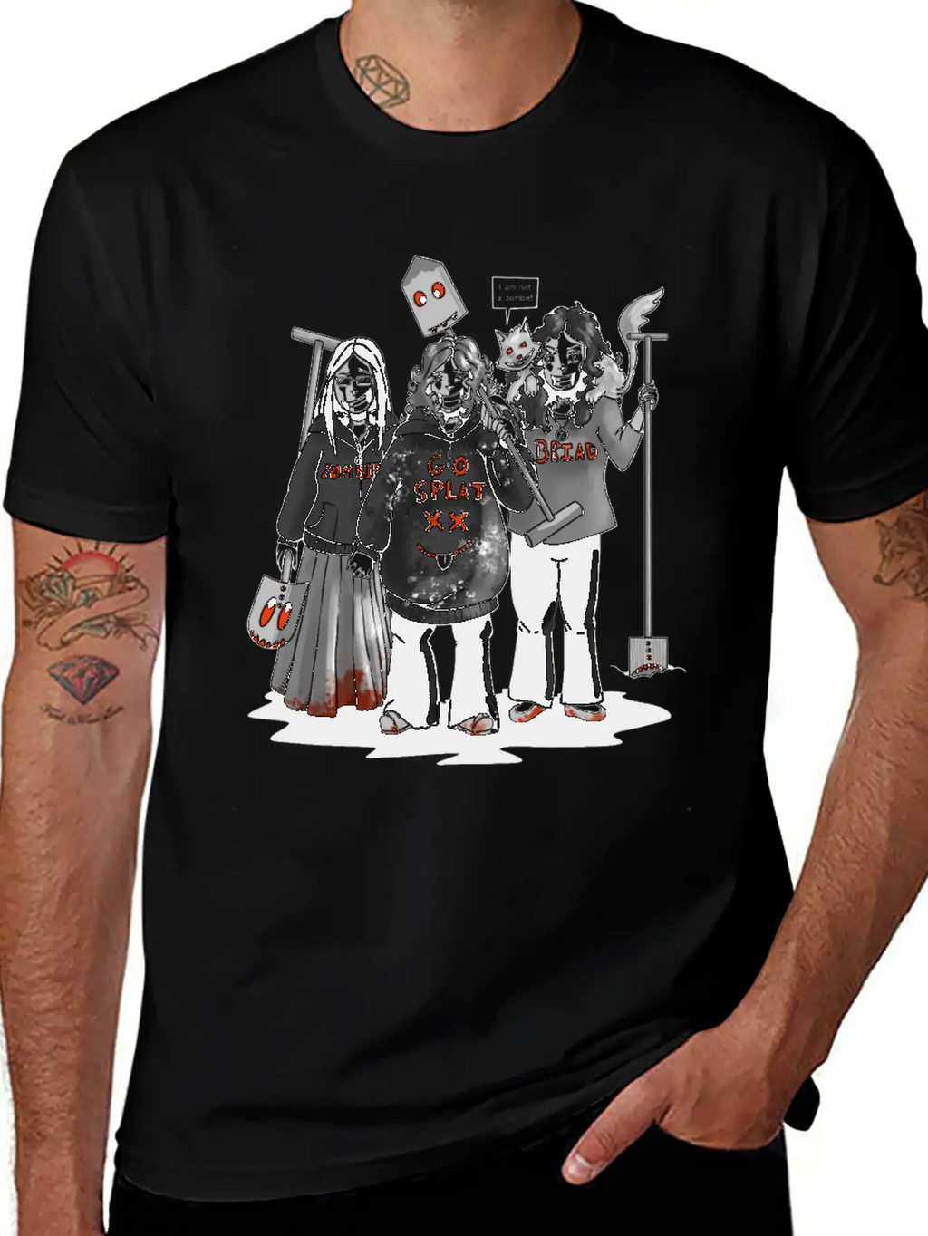 Zombie Go Splat Brigade Breathable Graphic T-Shirt – Perfect For Casual Days