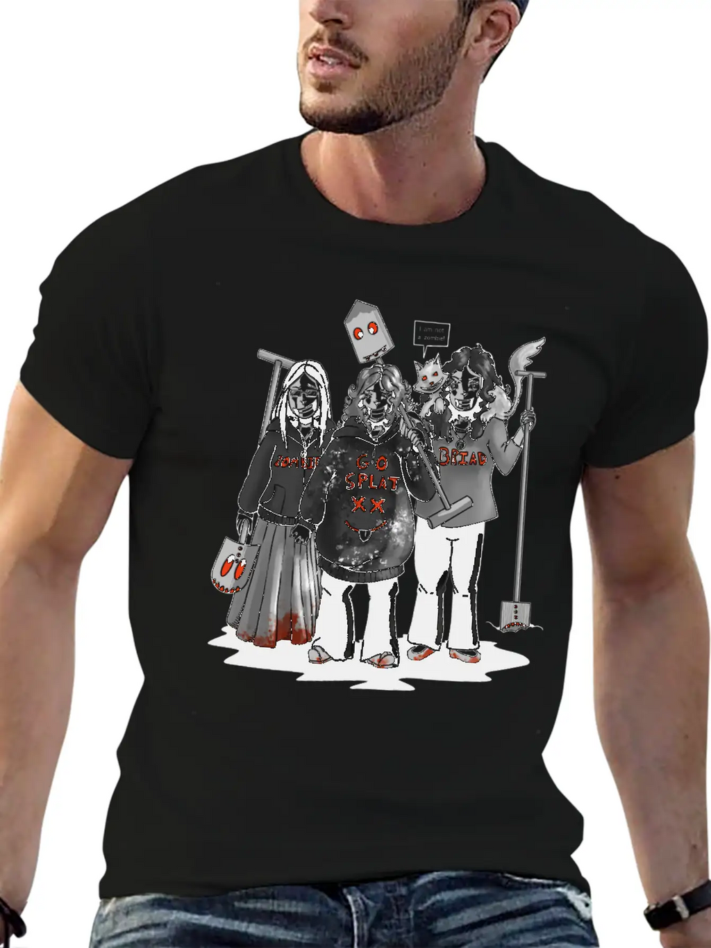 Zombie Go Splat Brigade Breathable Graphic T-Shirt – Perfect For Casual Days