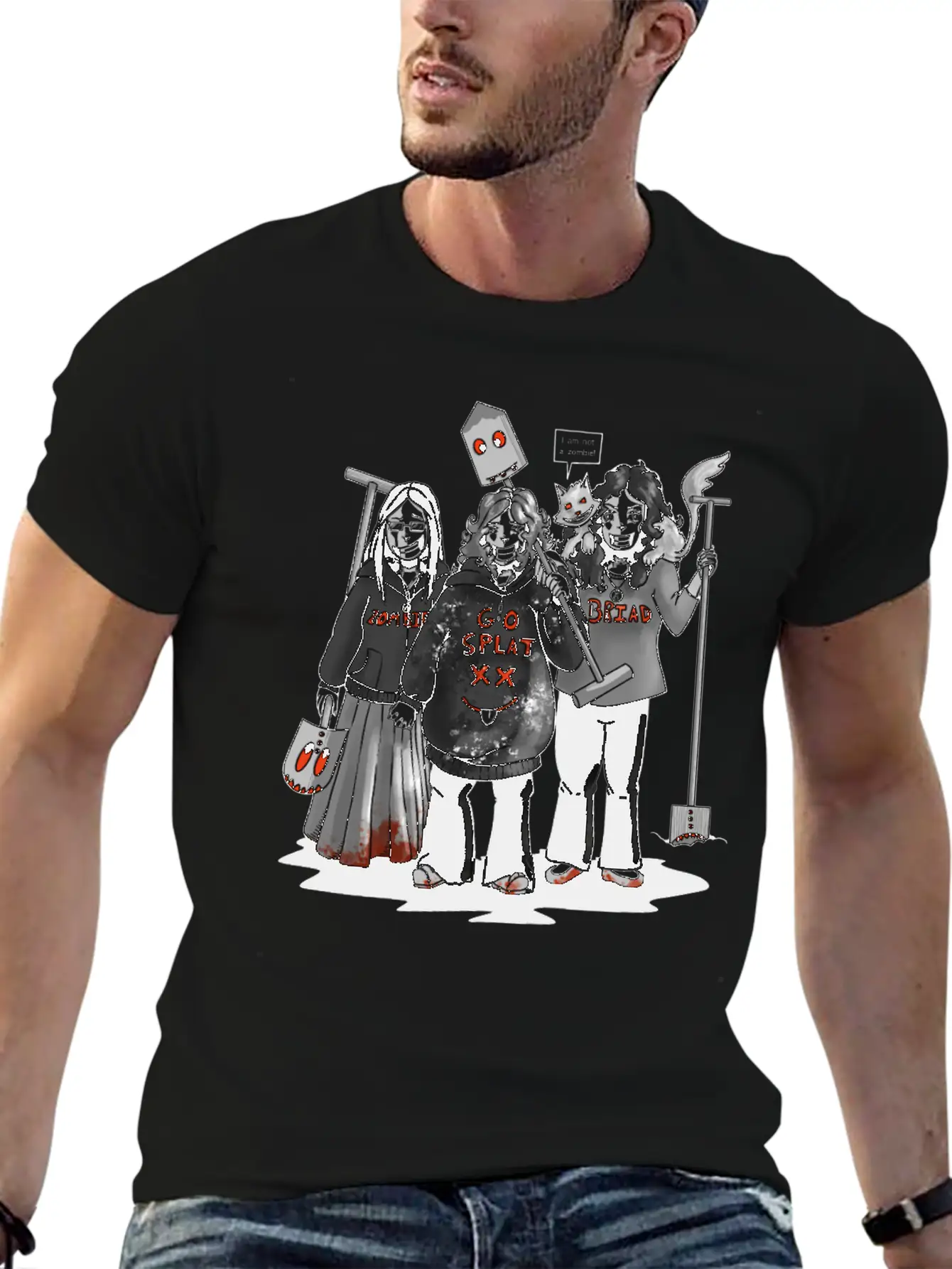 Zombie Go Splat Brigade Breathable Graphic T-Shirt – Perfect For Casual Days