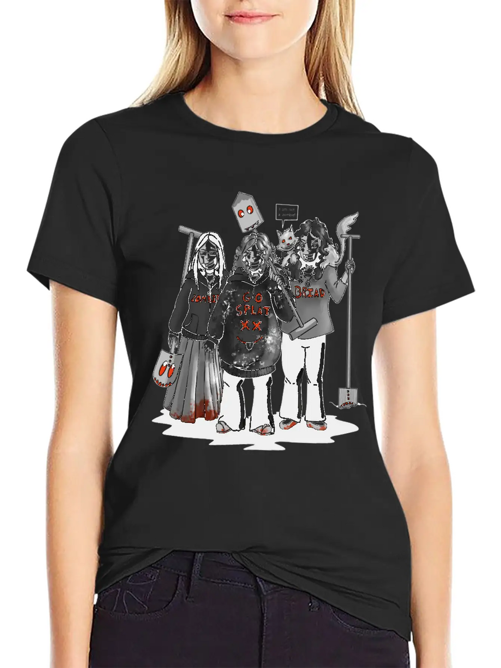 Zombie Go Splat Brigade Breathable Graphic T-Shirt – Perfect For Casual Days