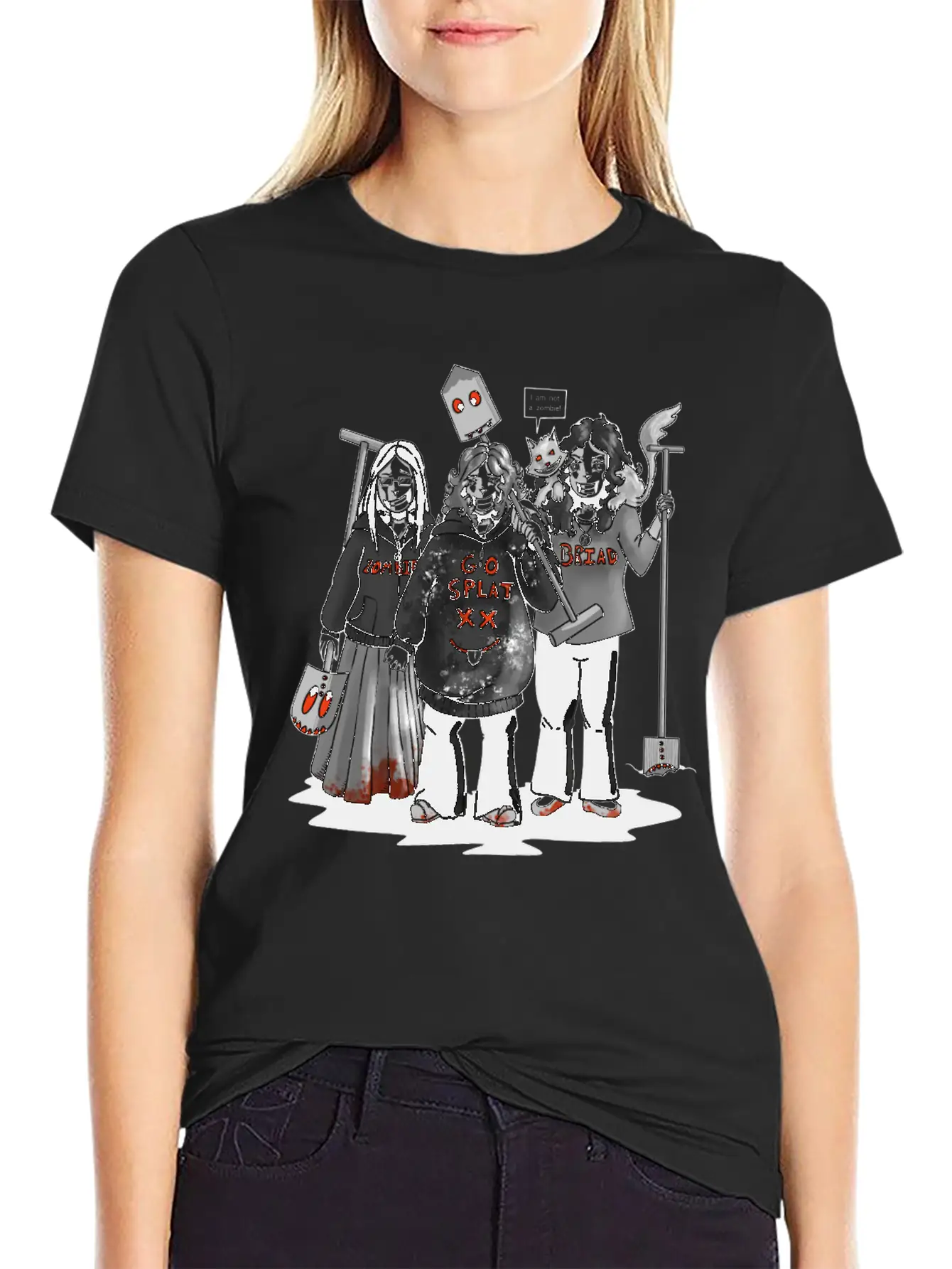 Zombie Go Splat Brigade Breathable Graphic T-Shirt – Perfect For Casual Days