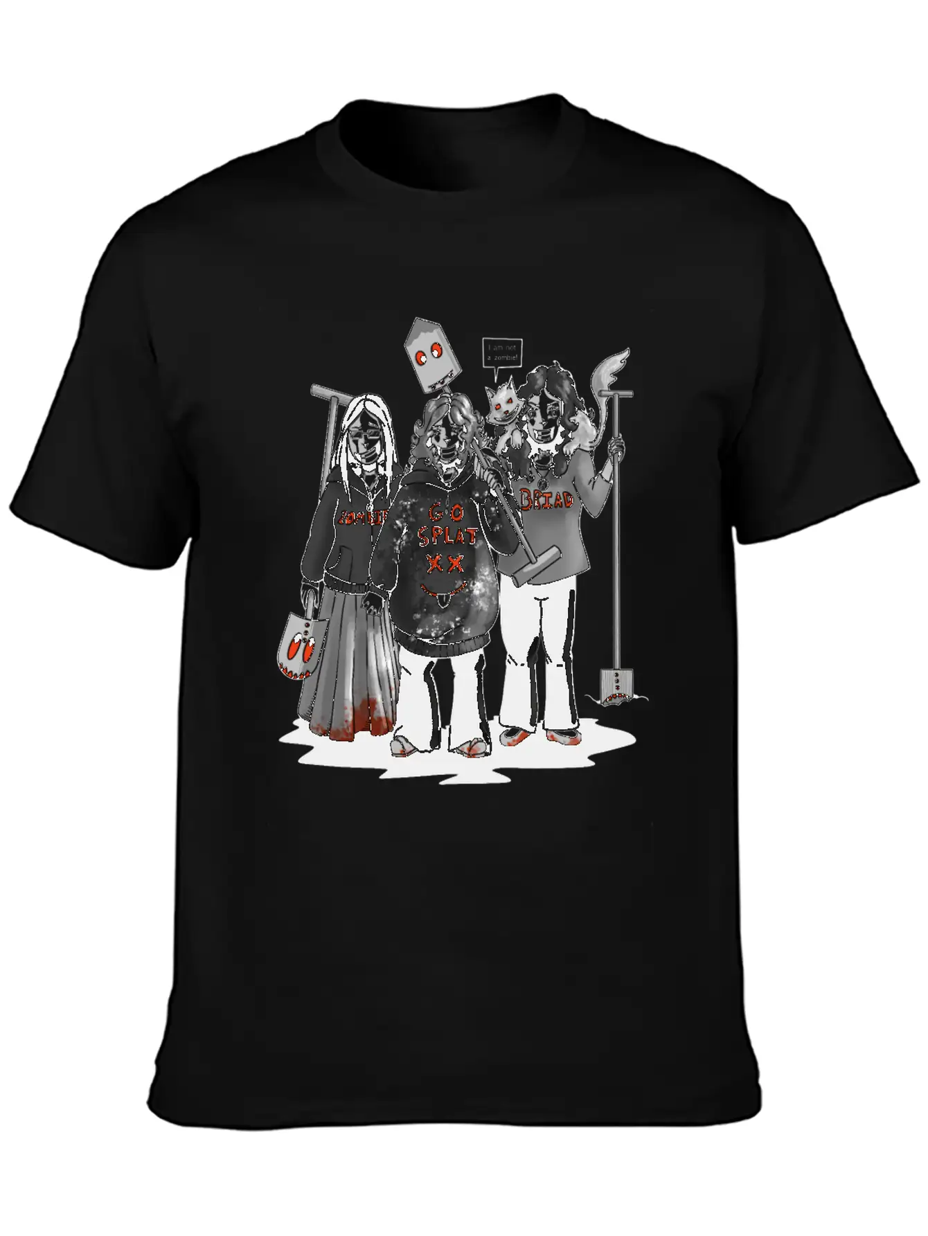 Zombie Go Splat Brigade Breathable Graphic T-Shirt – Perfect For Casual Days
