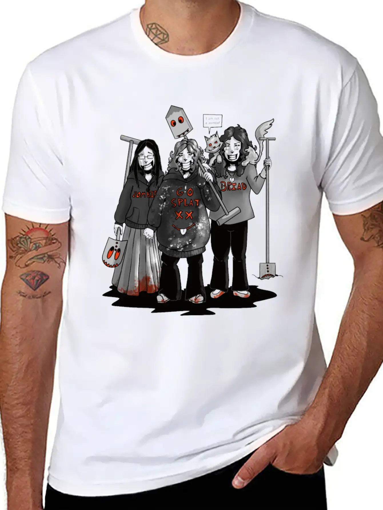 Zombie Go Splat Brigade Breathable Graphic T-Shirt – Perfect For Casual Days