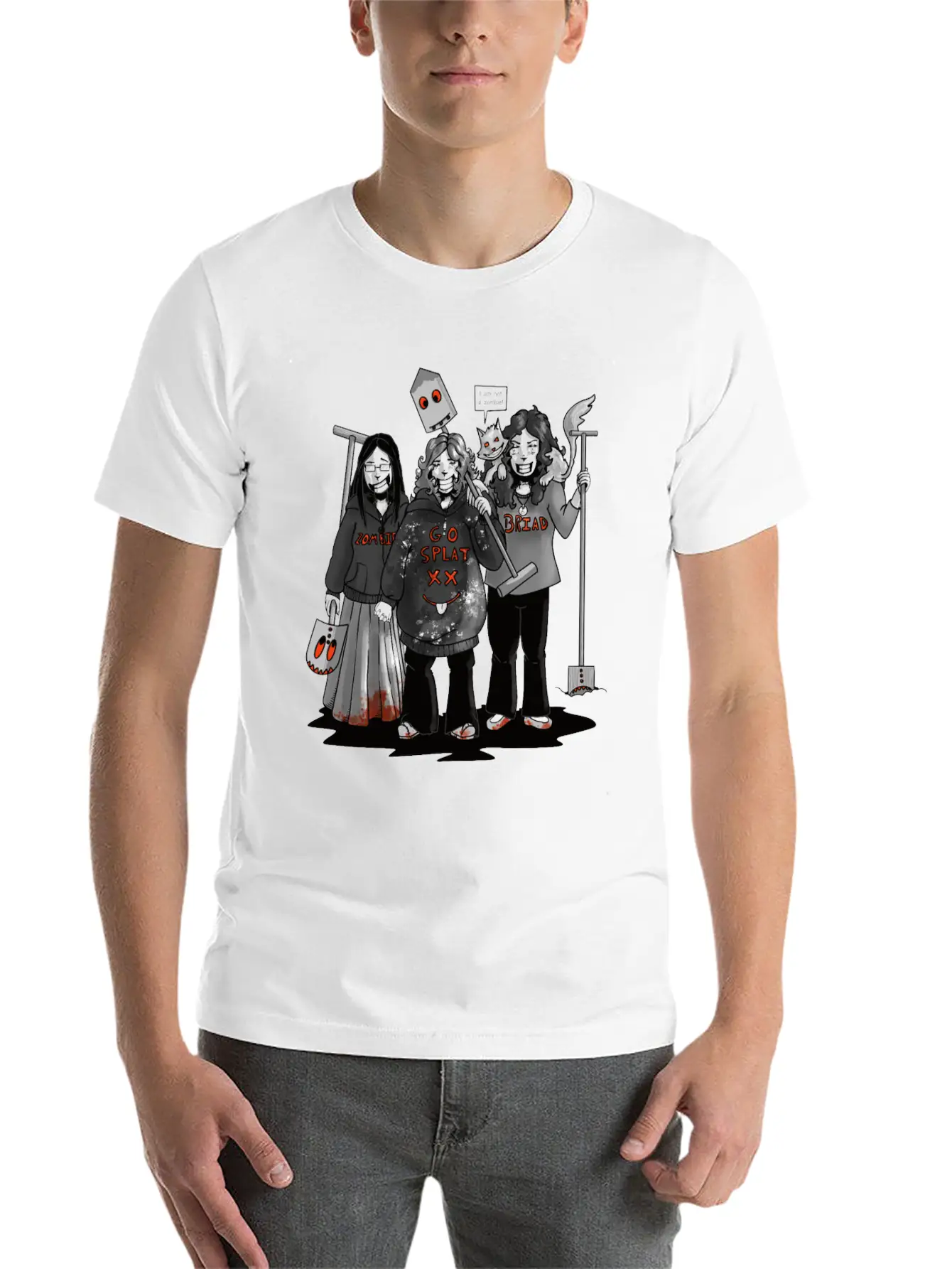 Zombie Go Splat Brigade Breathable Graphic T-Shirt – Perfect For Casual Days
