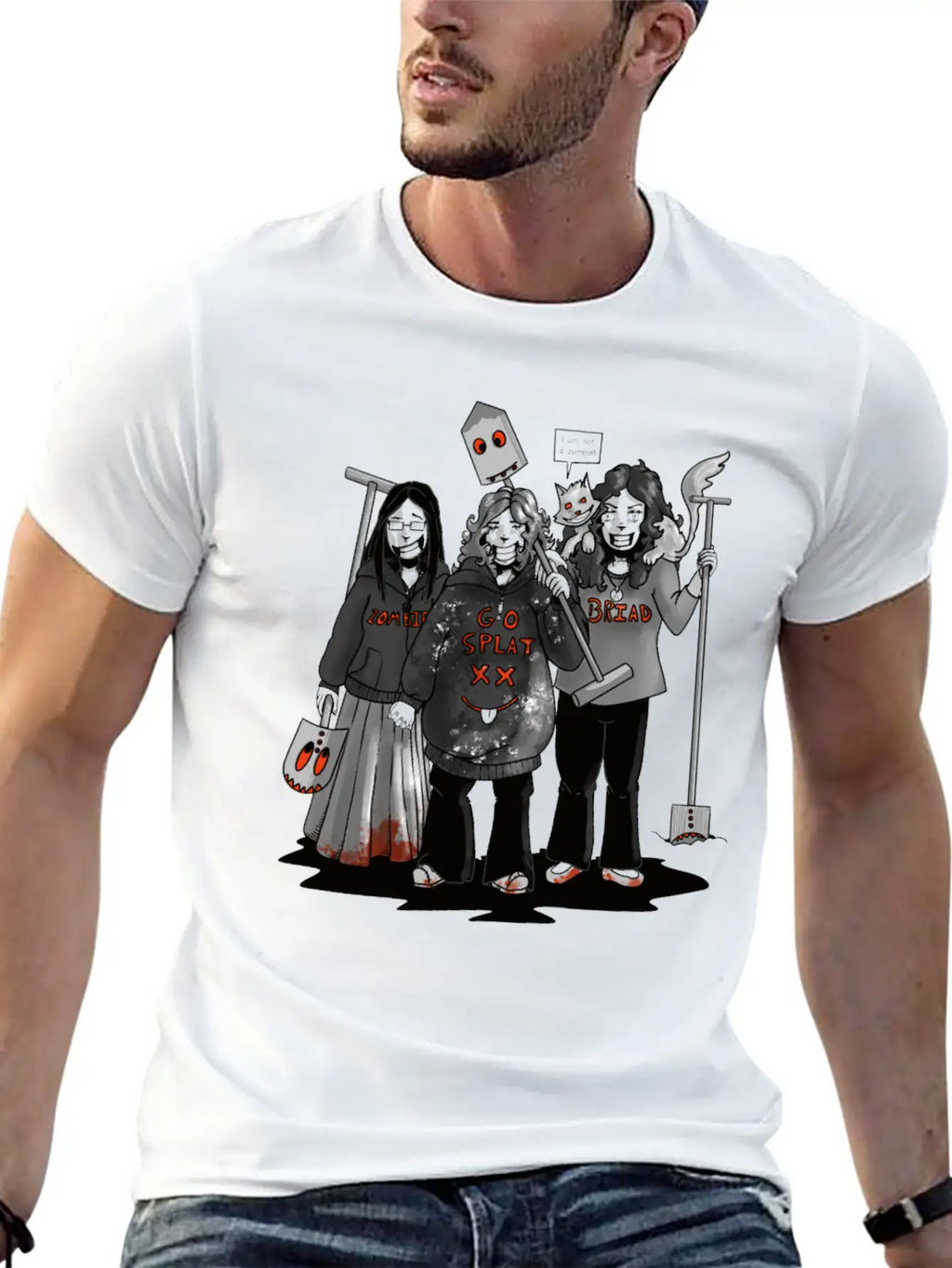 Zombie Go Splat Brigade Breathable Graphic T-Shirt – Perfect For Casual Days