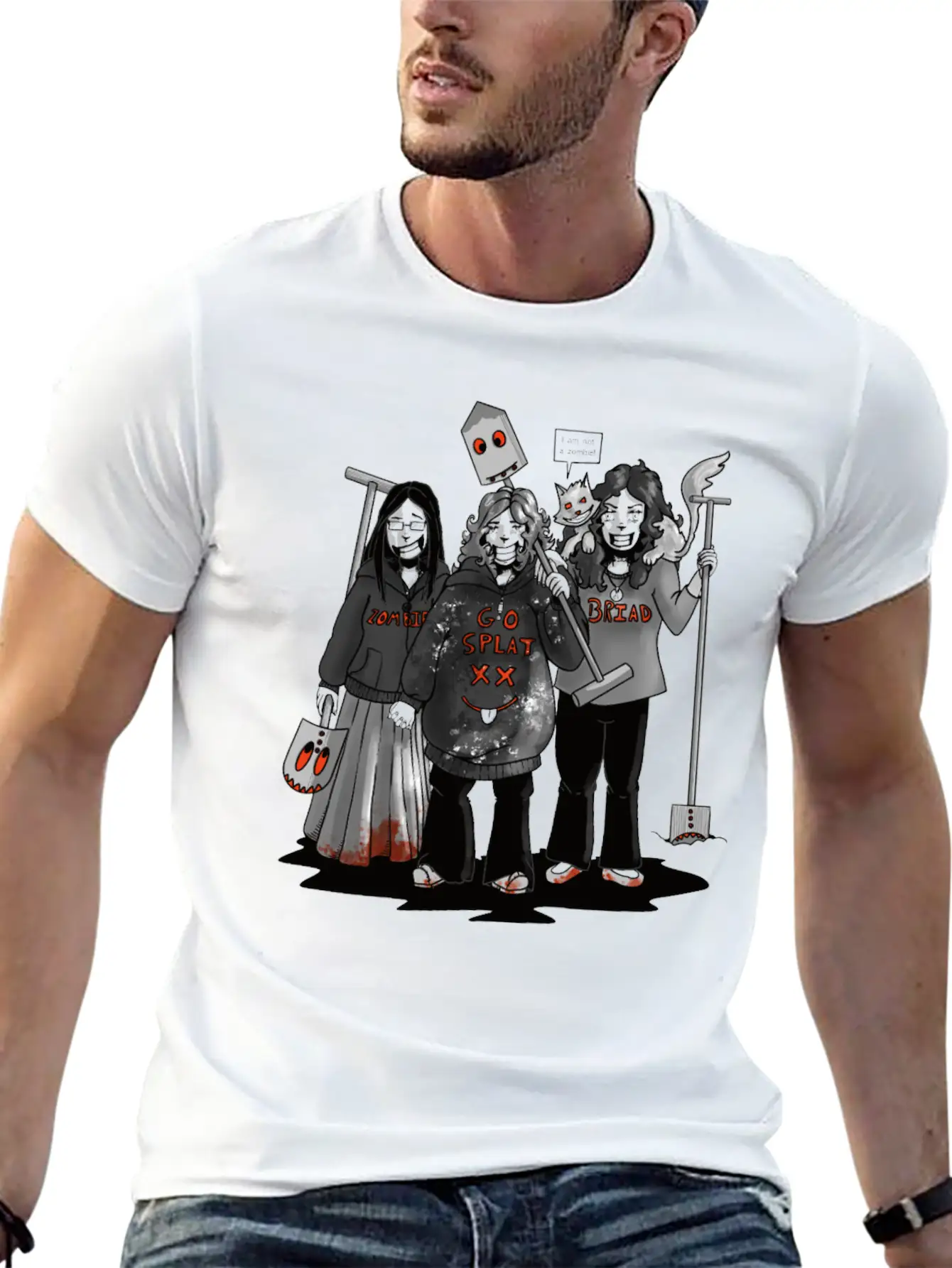 Zombie Go Splat Brigade Breathable Graphic T-Shirt – Perfect For Casual Days