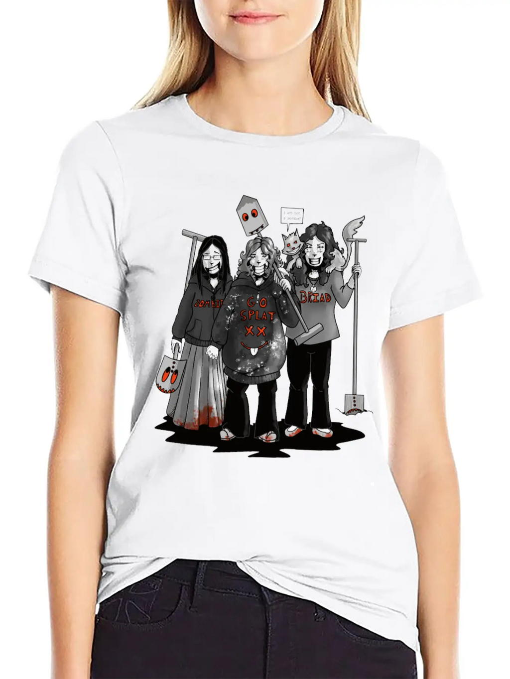 Zombie Go Splat Brigade Breathable Graphic T-Shirt – Perfect For Casual Days