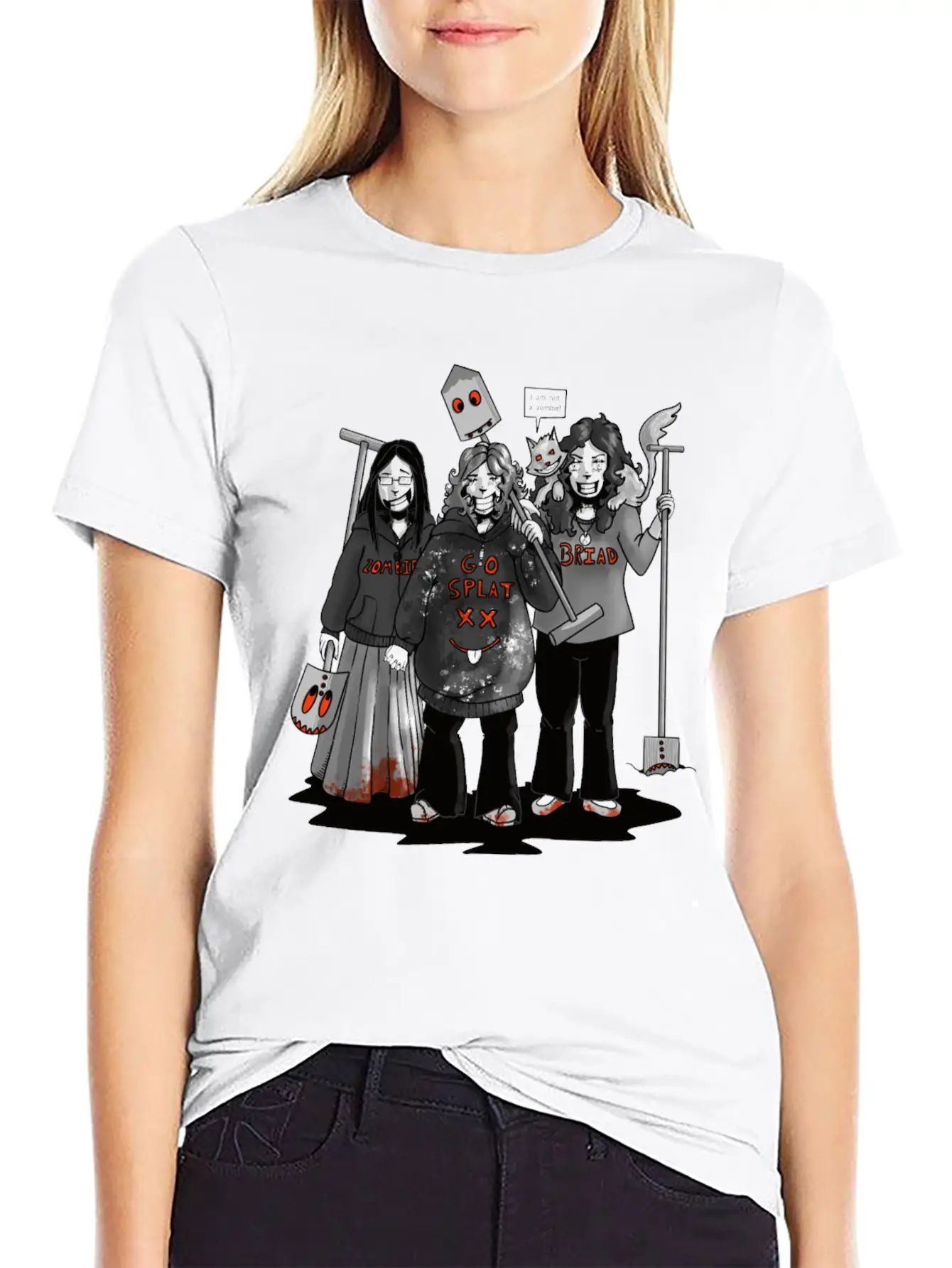 Zombie Go Splat Brigade Breathable Graphic T-Shirt – Perfect For Casual Days