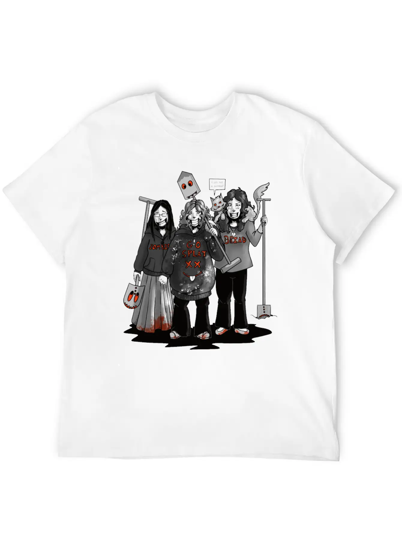 Zombie Go Splat Brigade Breathable Graphic T-Shirt – Perfect For Casual Days
