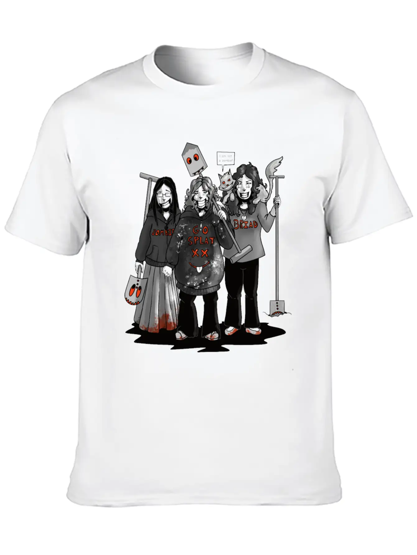 Zombie Go Splat Brigade Breathable Graphic T-Shirt – Perfect For Casual Days
