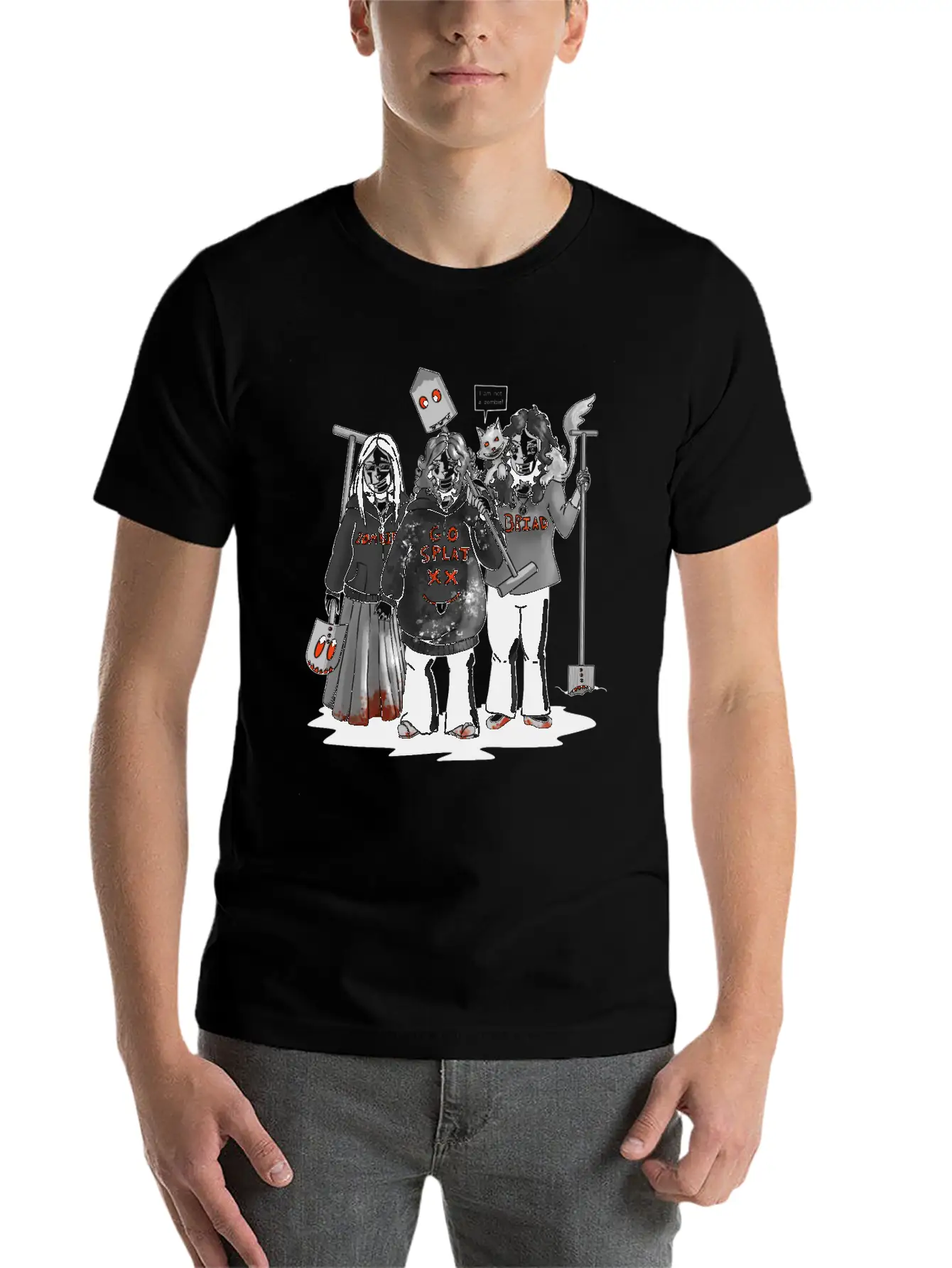 Zombie Go Splat Brigade Breathable Graphic T-Shirt – Perfect For Casual Days