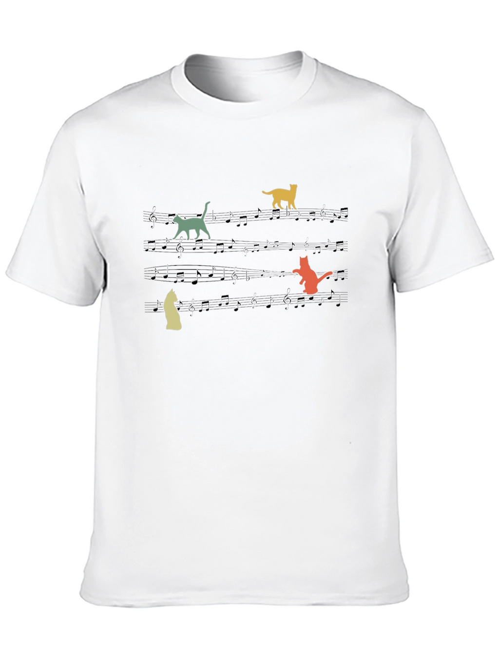 Musical Cats Graphic Tee - Black