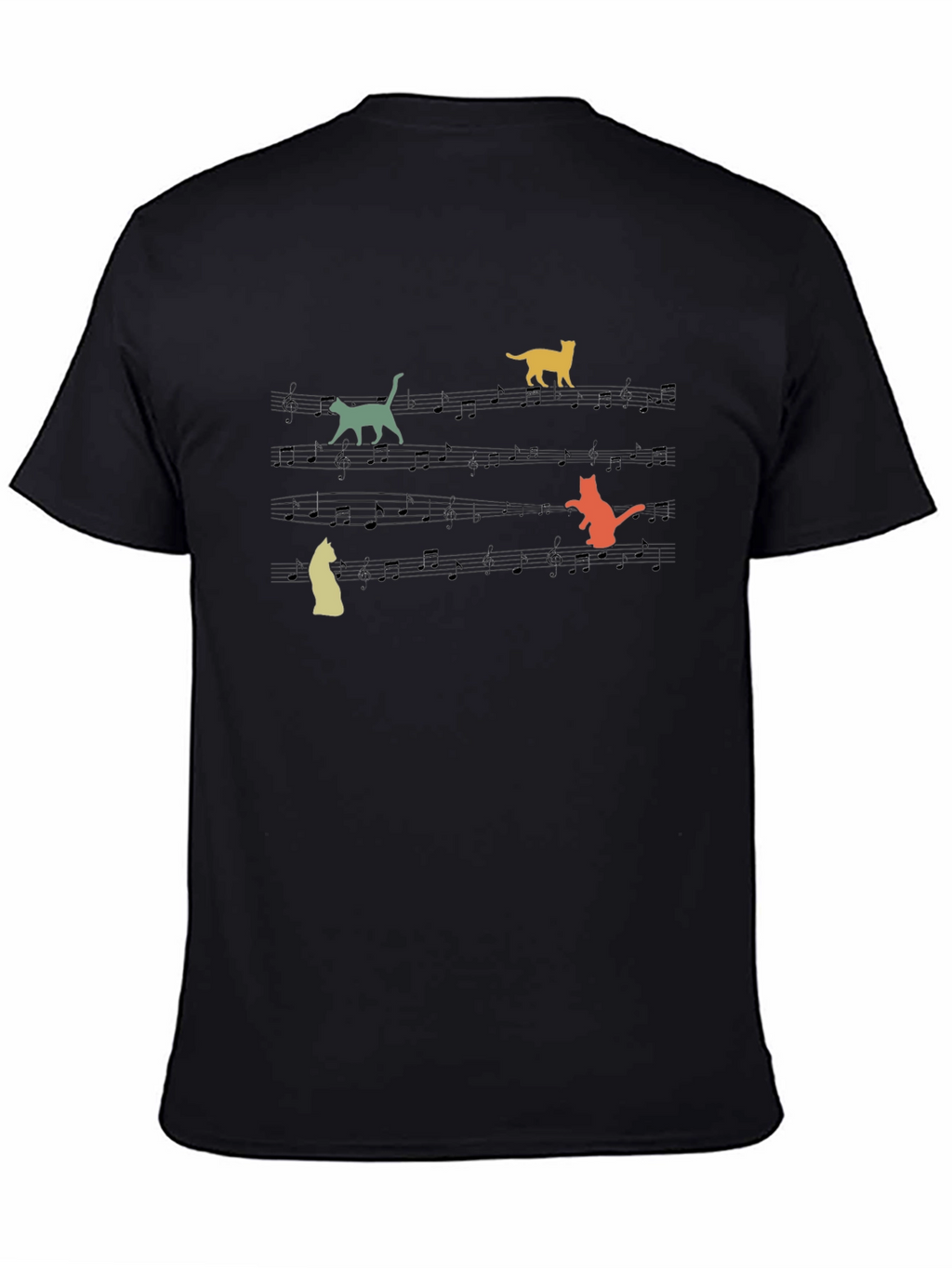 Musical Cats Graphic Tee - Black