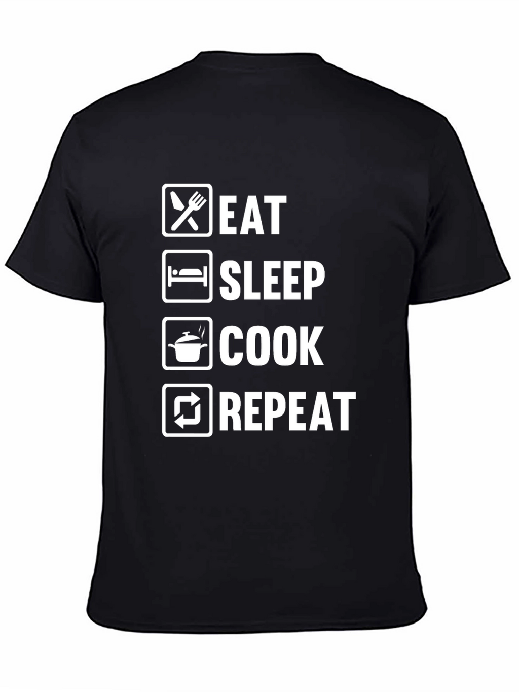 Eat Sleep Cook Repeat Black T-Shirt