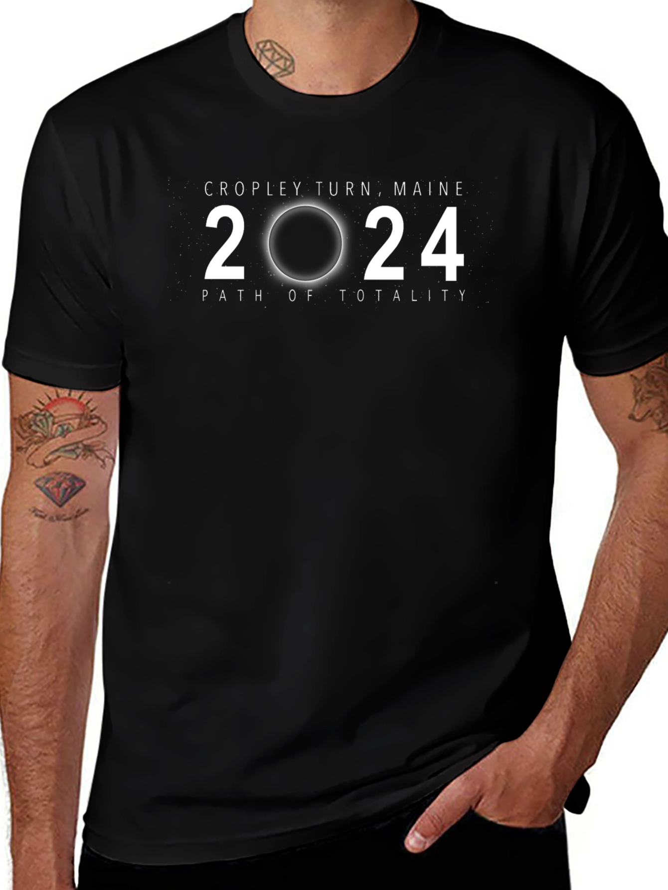 Cropley Turn Maine 2024 Path of Totality Eclipse T-Shirt