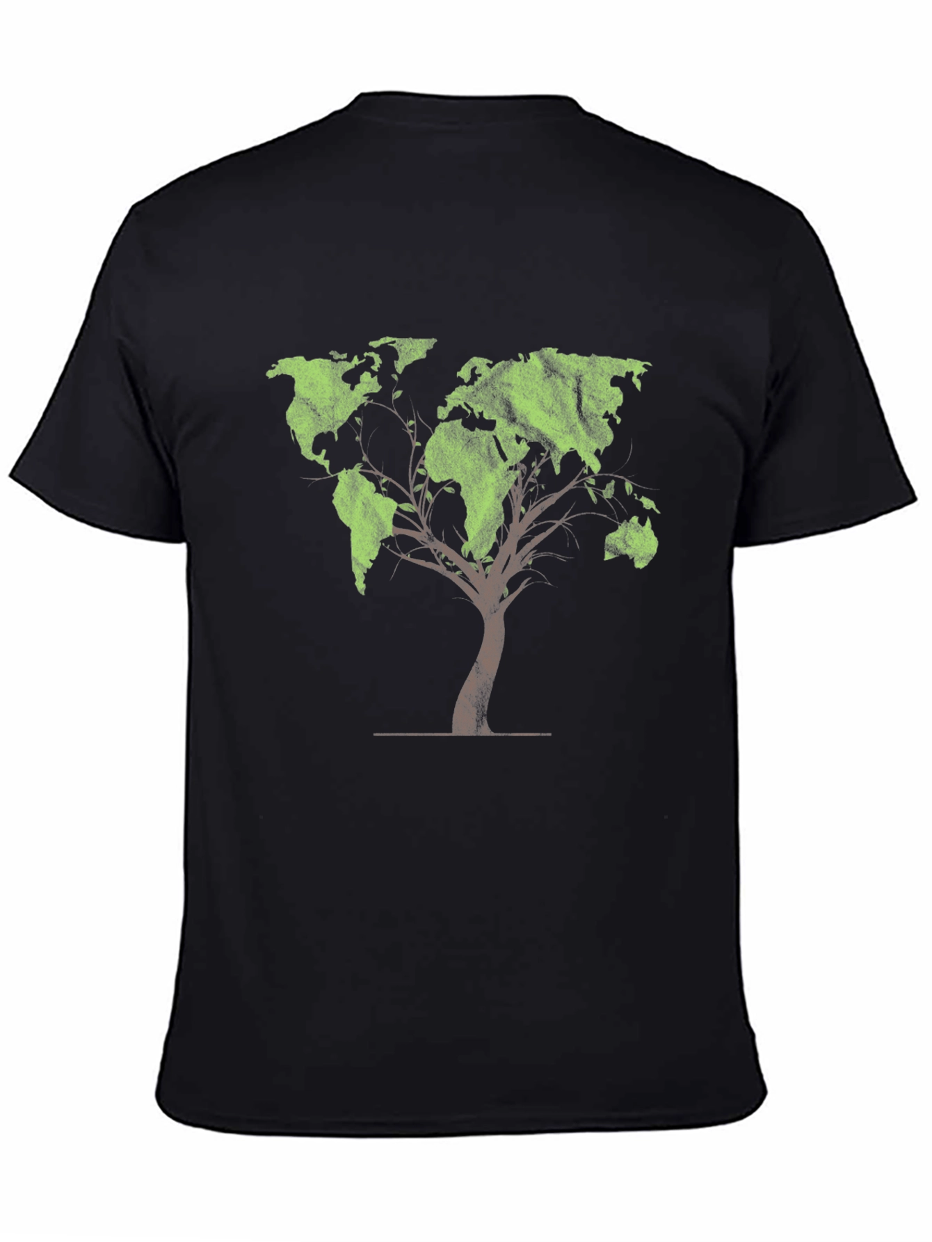 World Map Tree Graphic Tee - Black