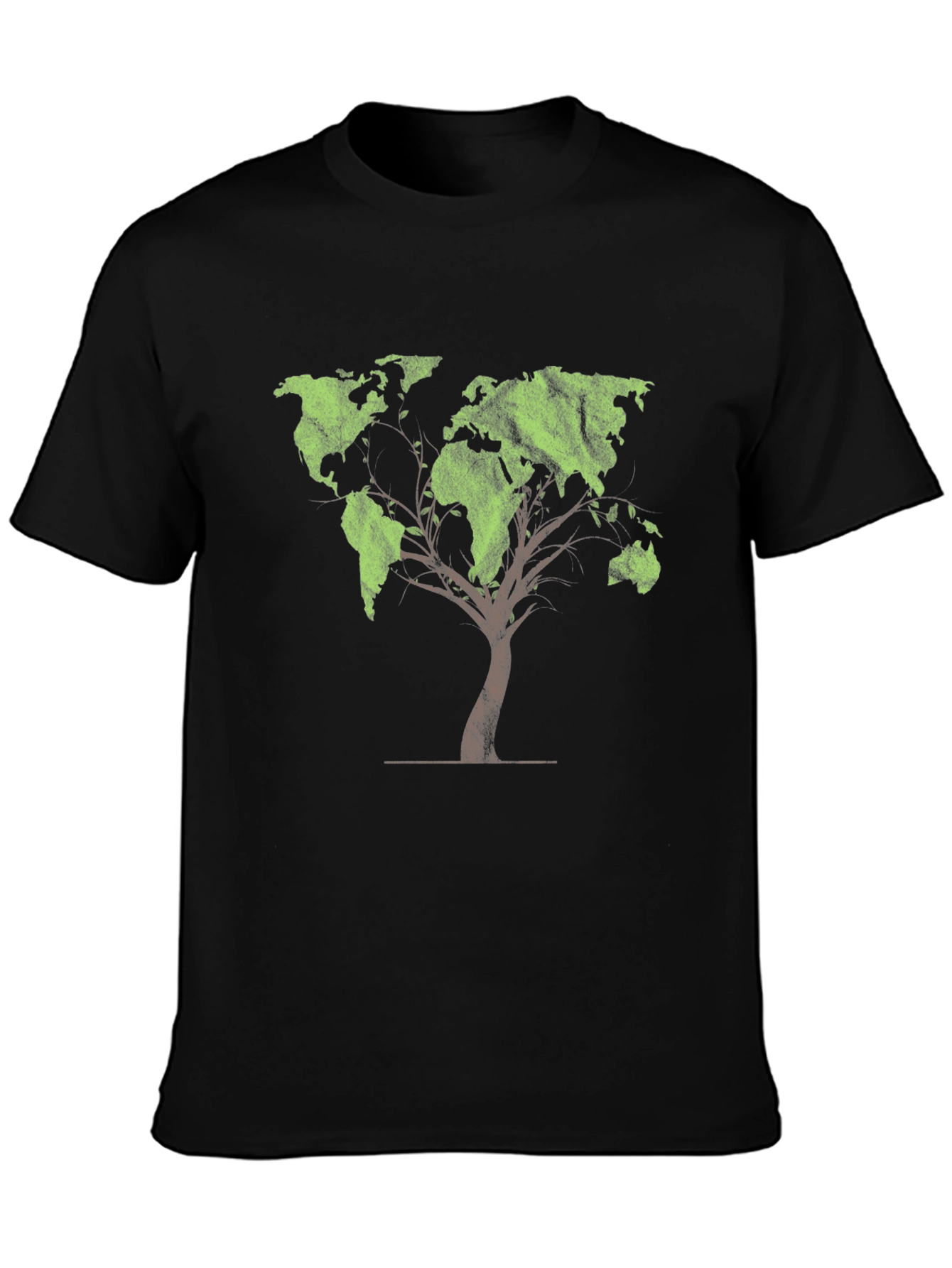 World Map Tree Graphic Tee - Black
