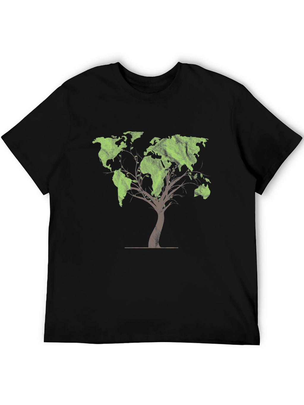 World Map Tree Graphic Tee - Black