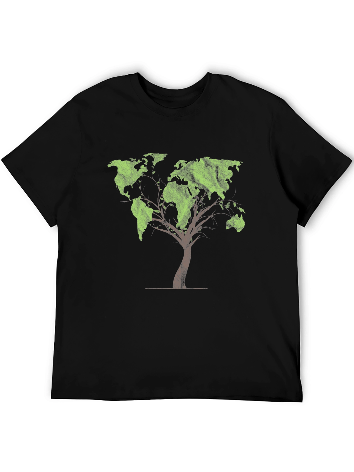 World Map Tree Graphic Tee - Black