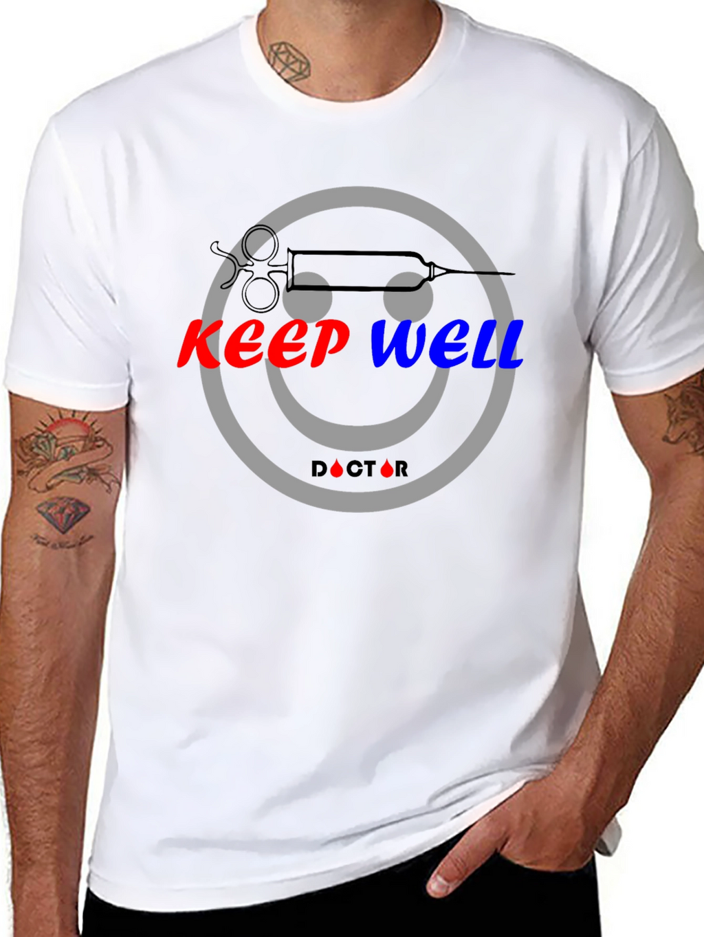 Keep Well Doctor Smiley Face Graphic Tee