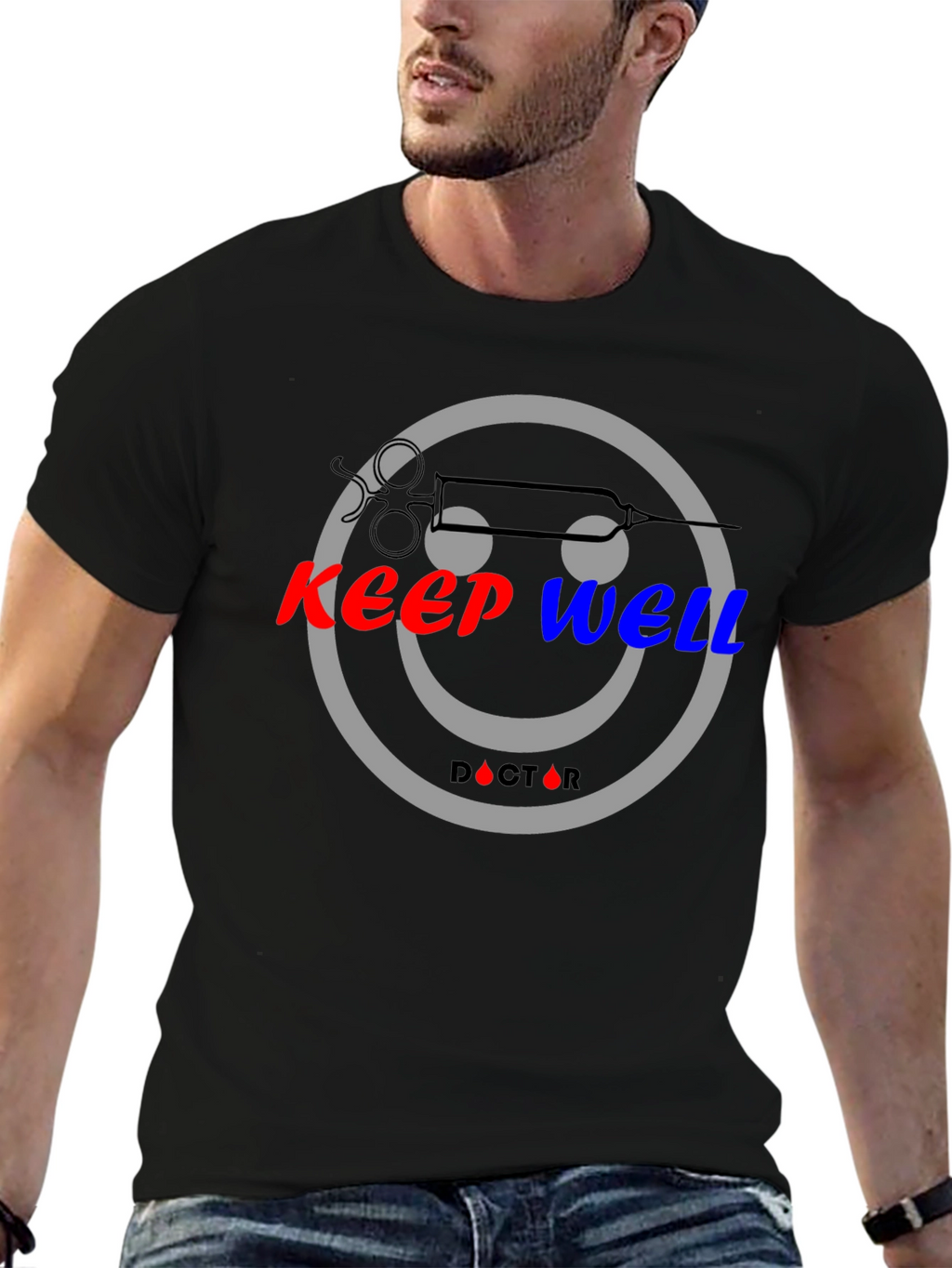 Keep Well Doctor Smiley Face Graphic Tee