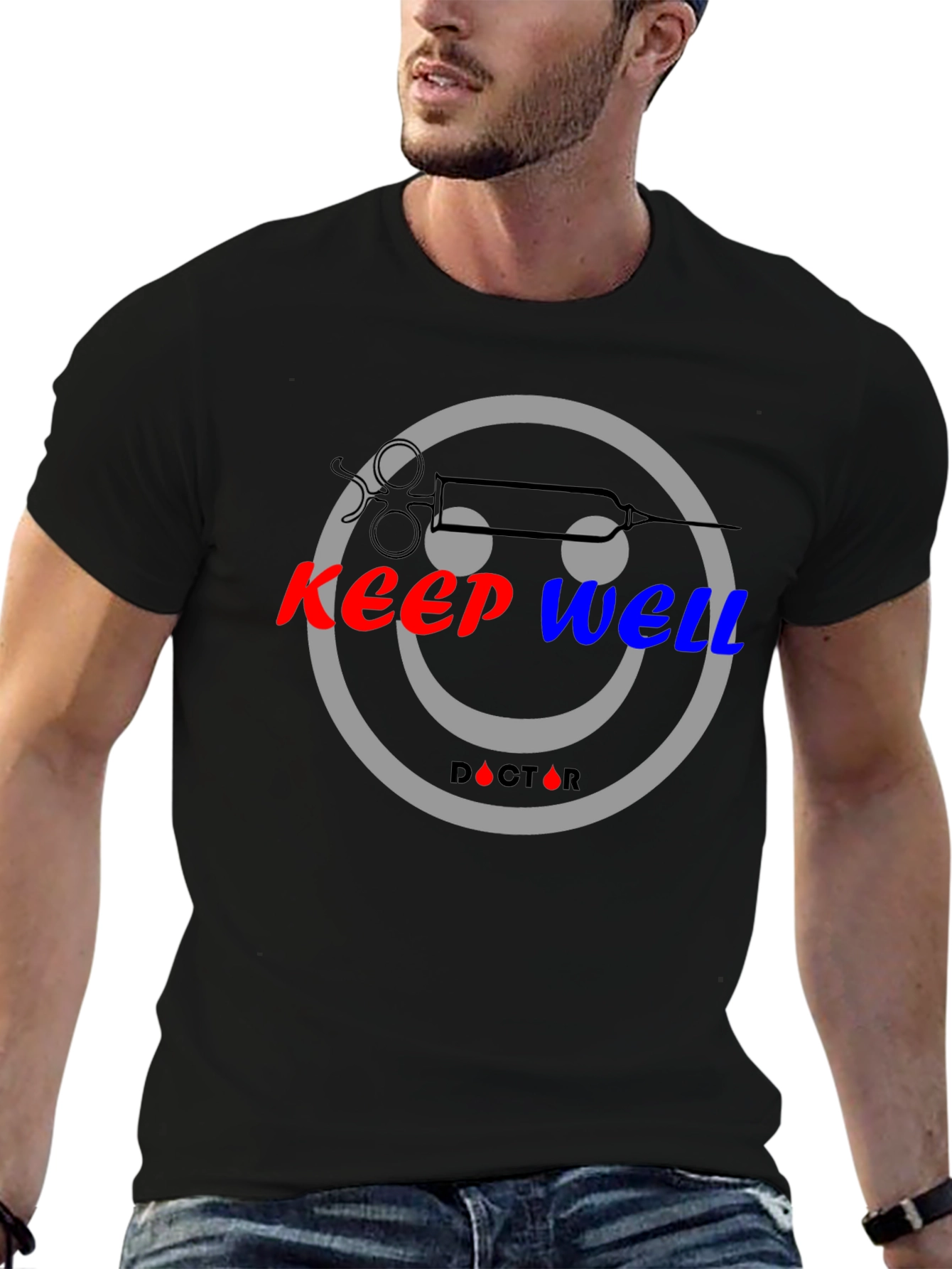 Keep Well Doctor Smiley Face Graphic Tee
