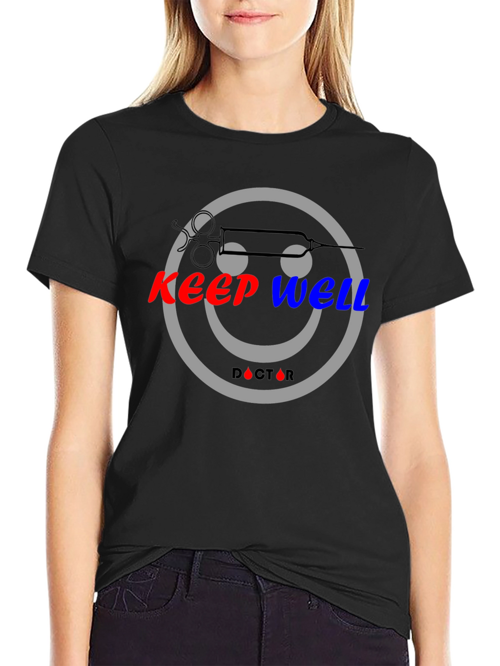 Keep Well Doctor Smiley Face Graphic Tee