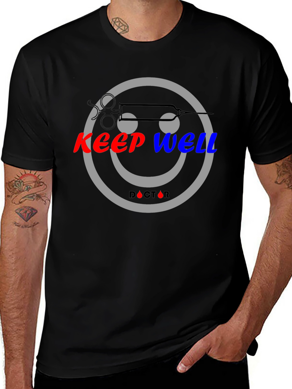 Keep Well Doctor Smiley Face Graphic Tee