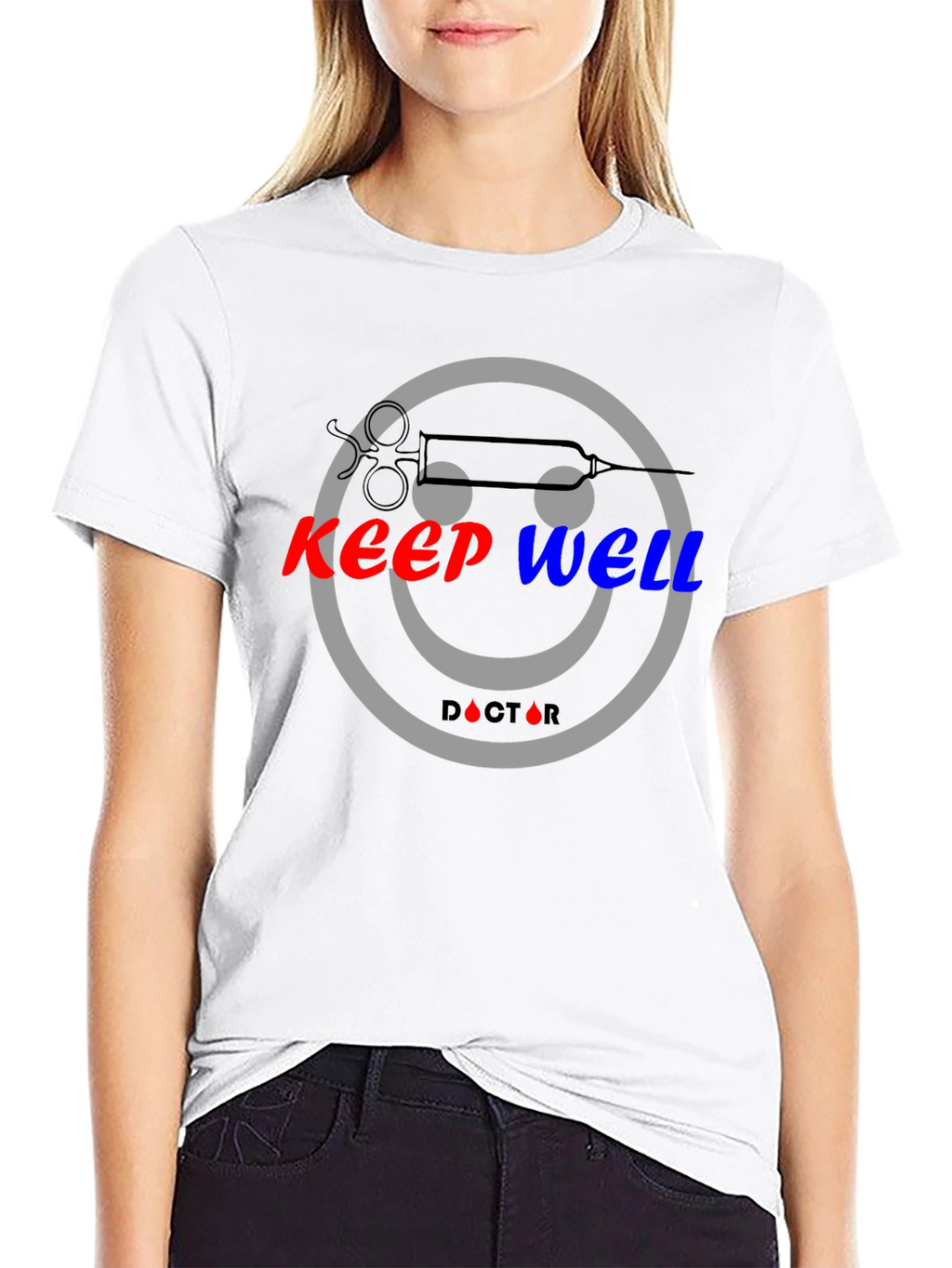 Keep Well Doctor Smiley Face Graphic Tee