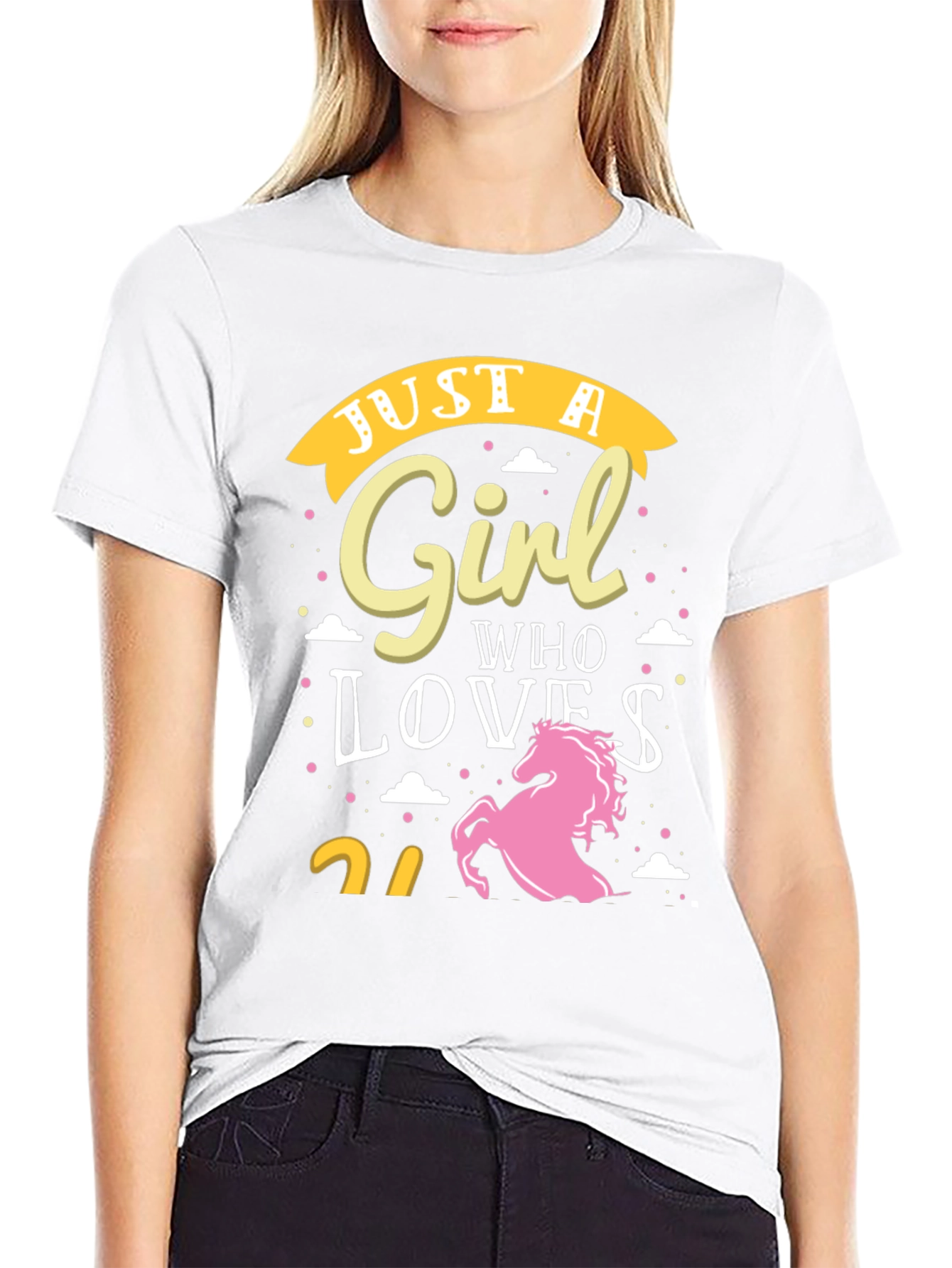 Just a Girl Who Loves Unicorns Black T-Shirt