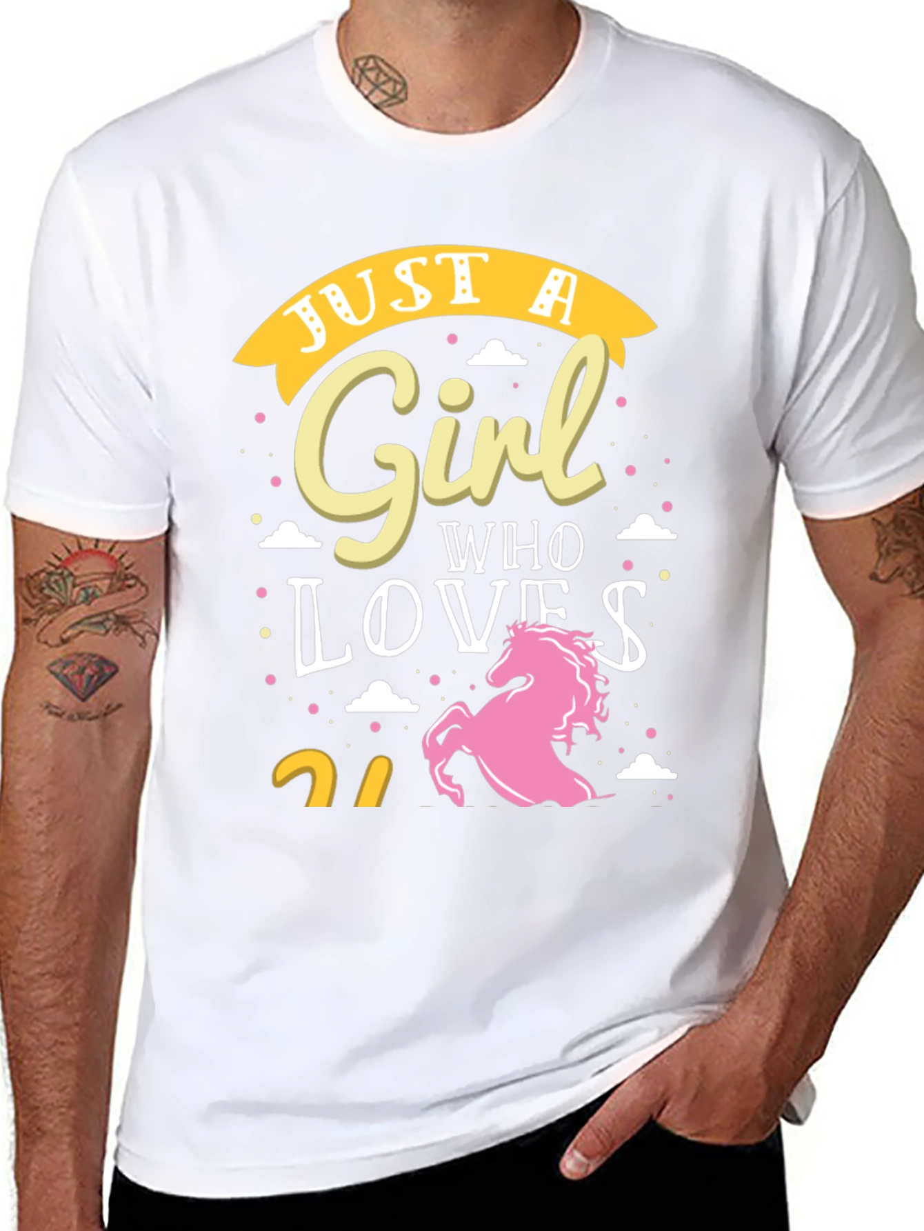 Just a Girl Who Loves Unicorns Black T-Shirt