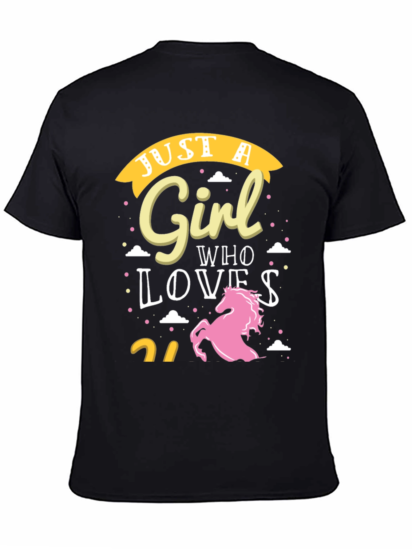 Just a Girl Who Loves Unicorns Black T-Shirt