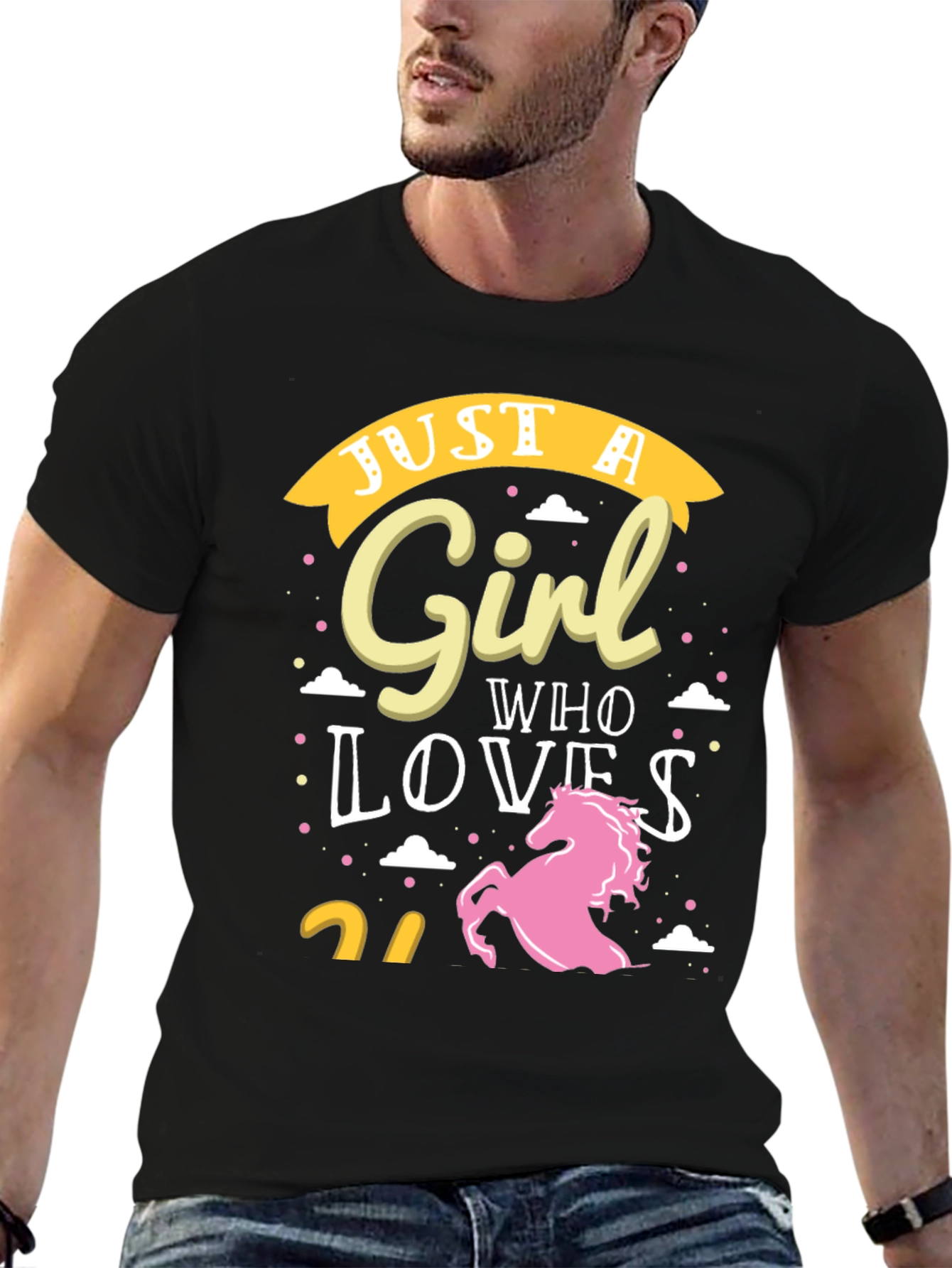 Just a Girl Who Loves Unicorns Black T-Shirt
