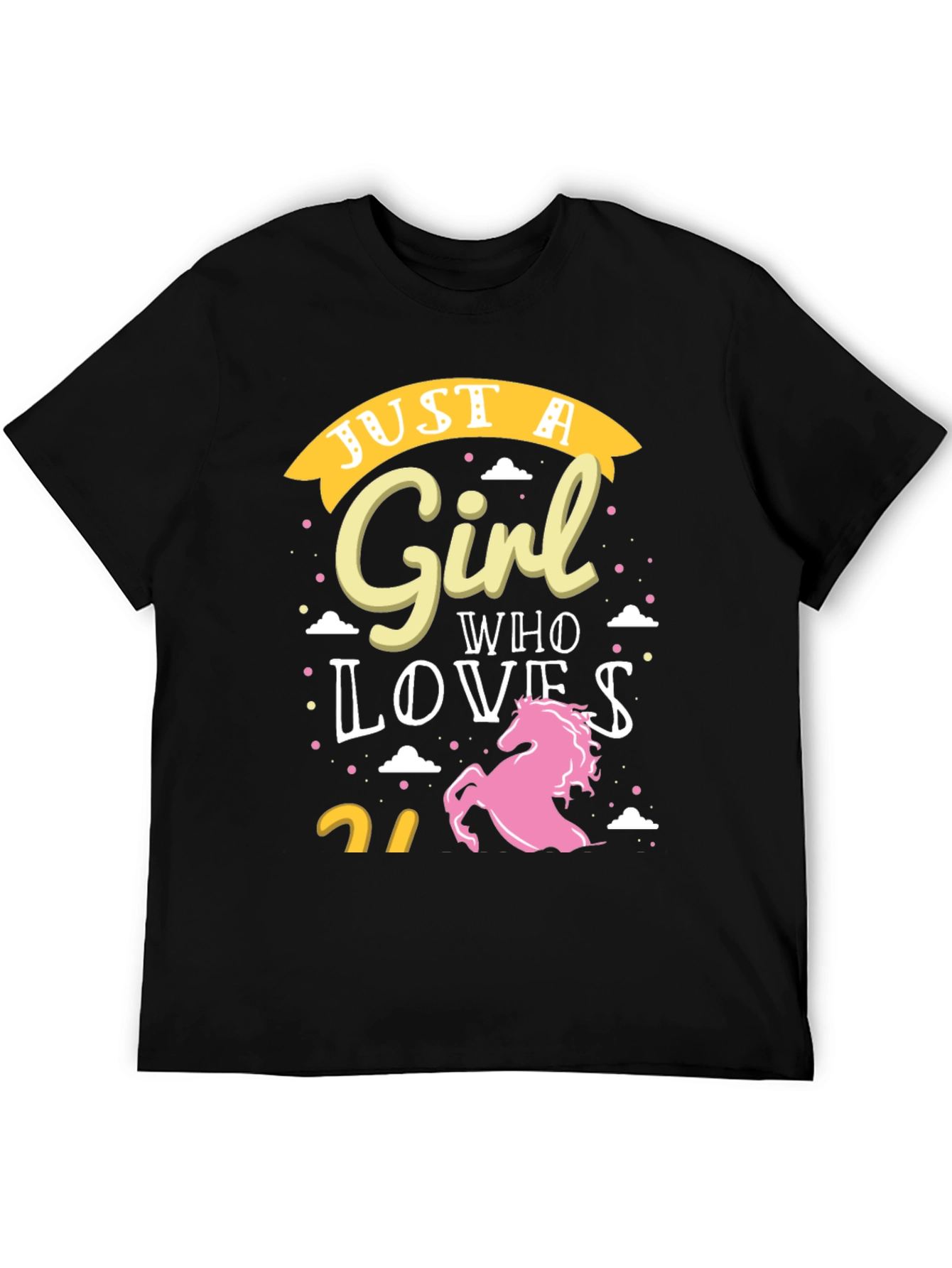 Just a Girl Who Loves Unicorns Black T-Shirt