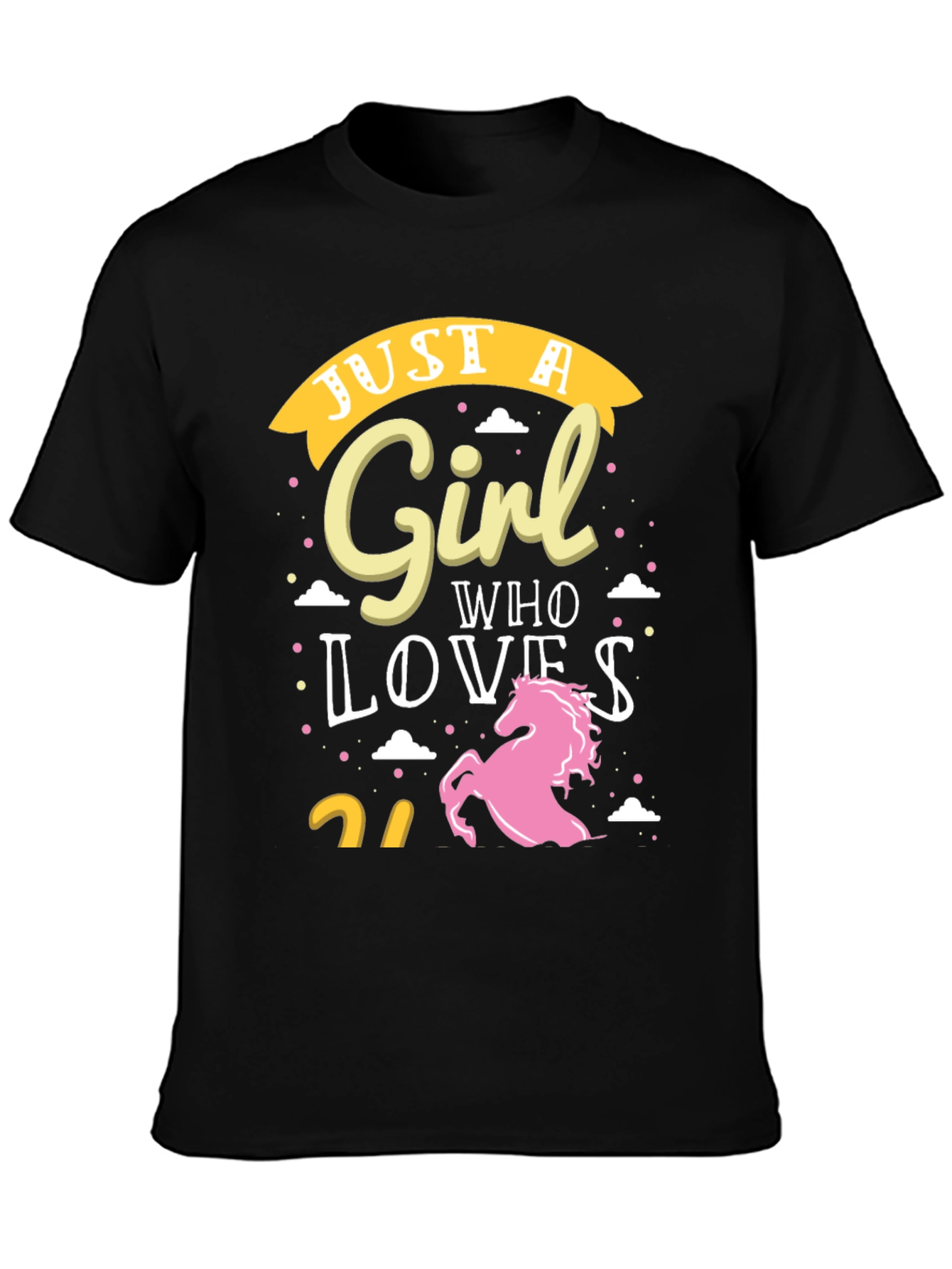 Just a Girl Who Loves Unicorns Black T-Shirt