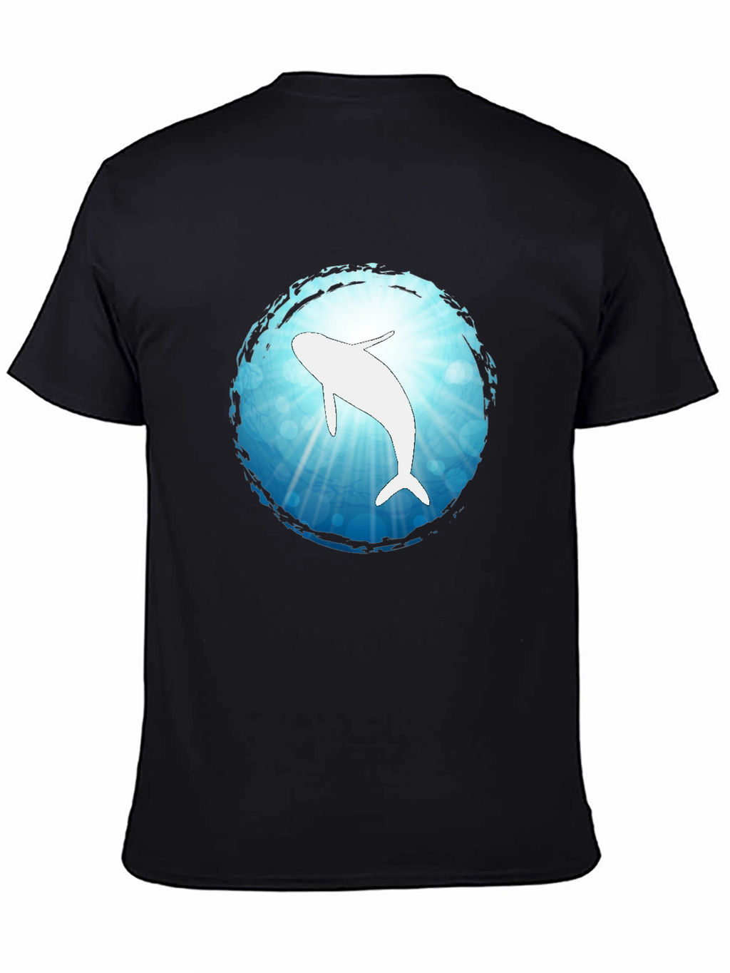 Ocean Dolphin Graphic Black T-Shirt