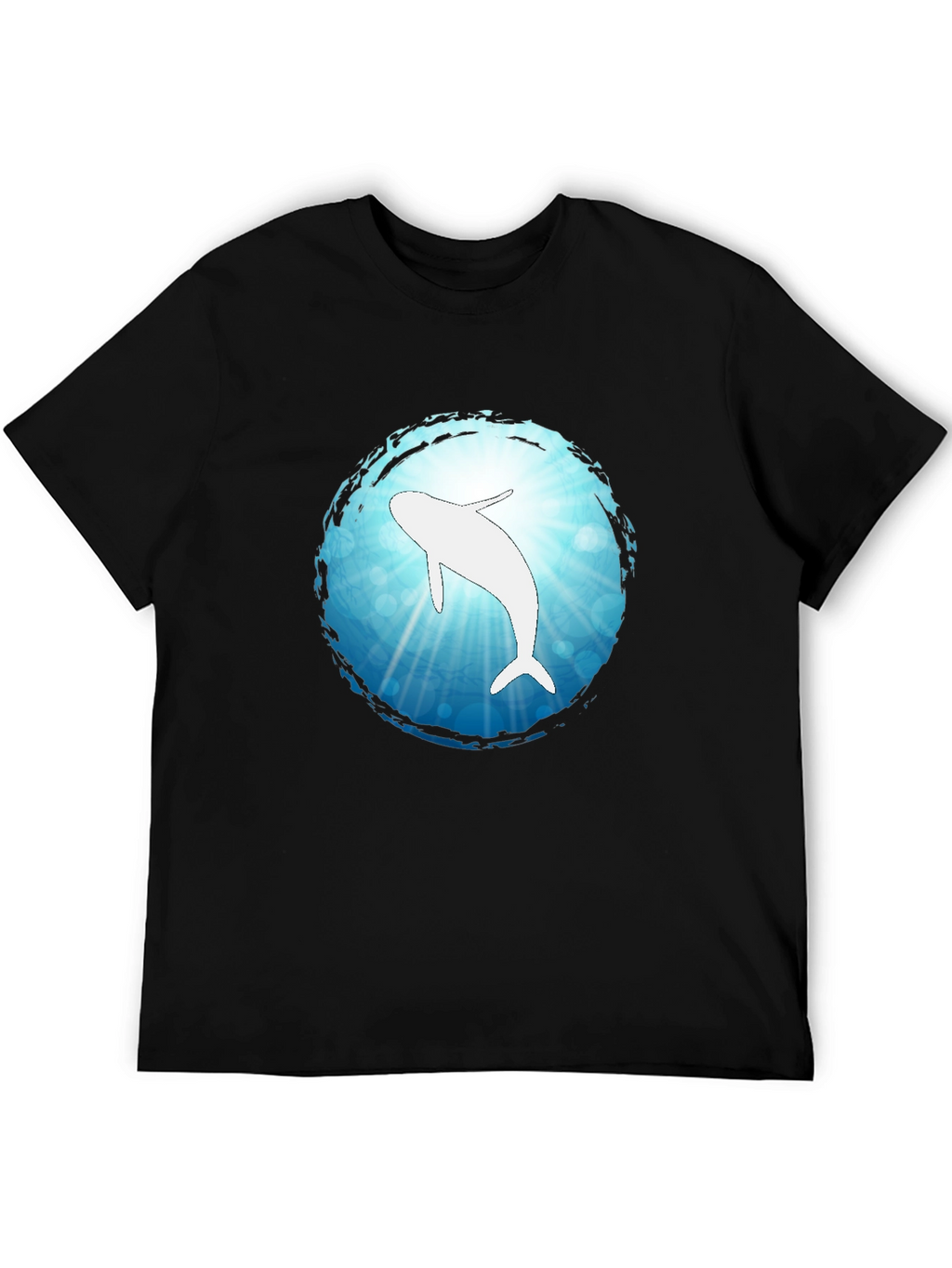 Ocean Dolphin Graphic Black T-Shirt