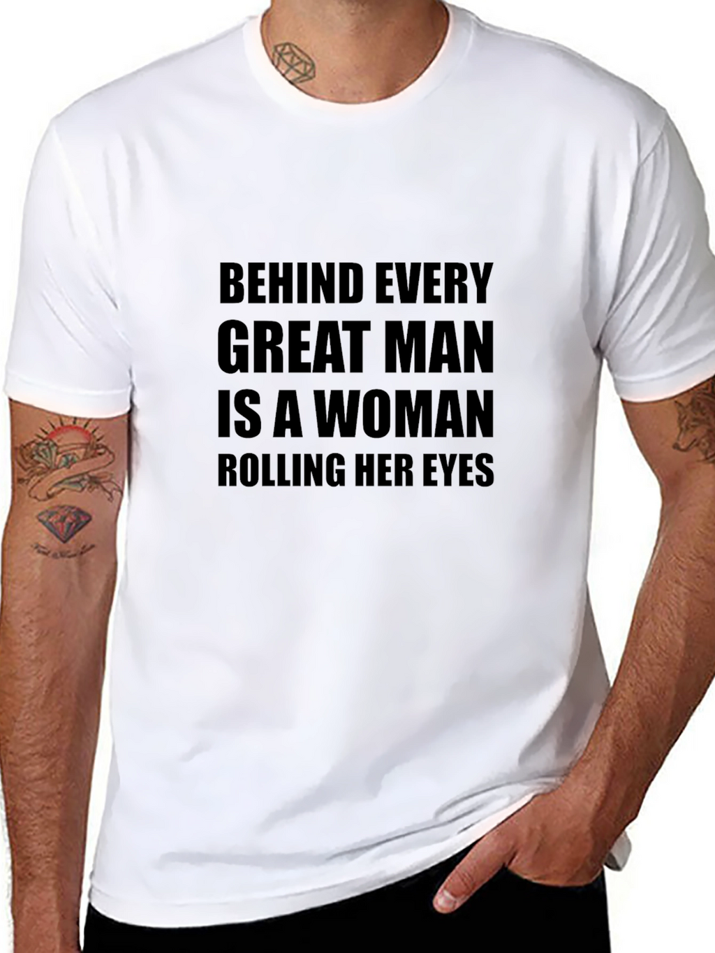 Humorous Slogan Graphic Black Tee