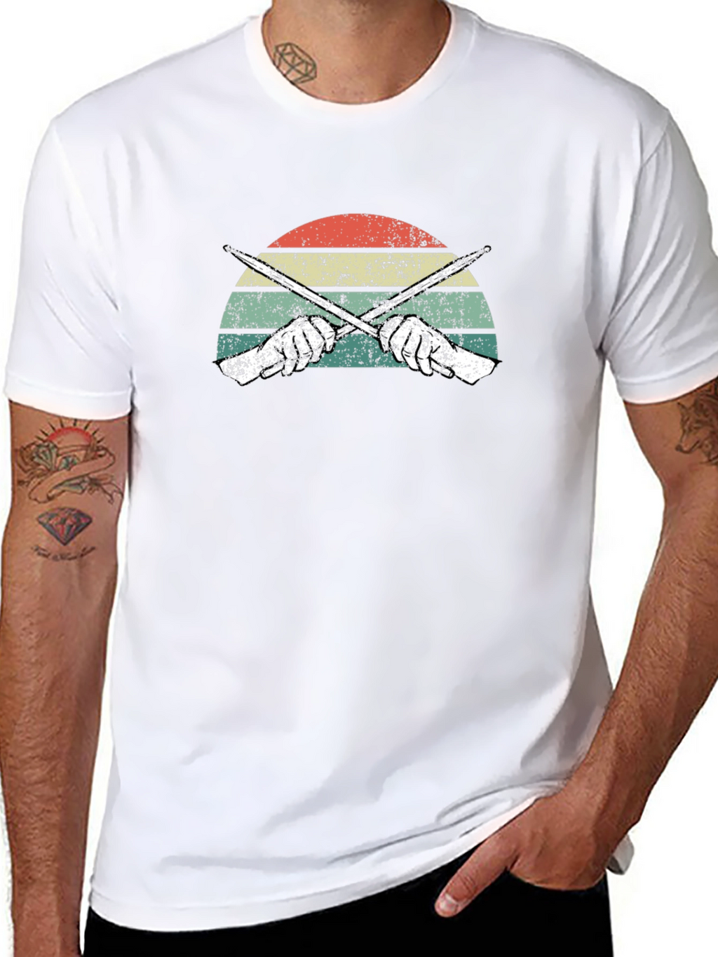 Retro Drum Sticks T-Shirt